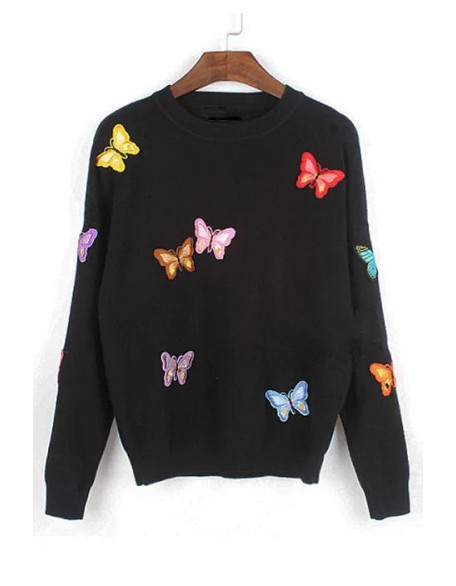 High Quality Sweater Women Luxury Butterfly Pullover Style Knitted Sweater Warm Casual Tops