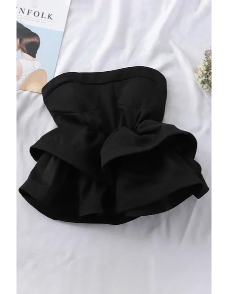 Fashion Off Shoulder Ruffle Top Women High Quality Comfy Shirt Elegant High Waist Wrap Blouse Ladies Tops