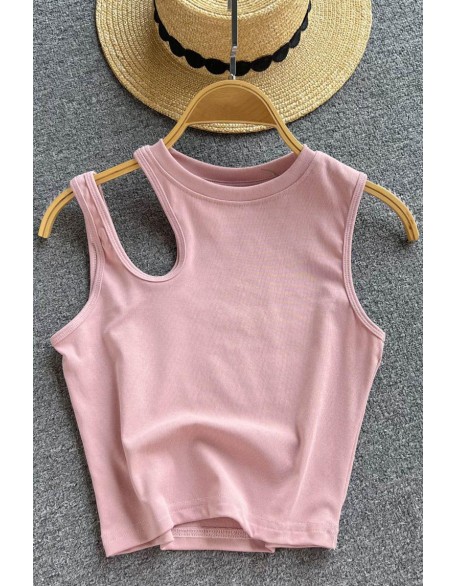 Tank Tops Women Fashion Hollow Out Sleeveless Casual Crop Tops